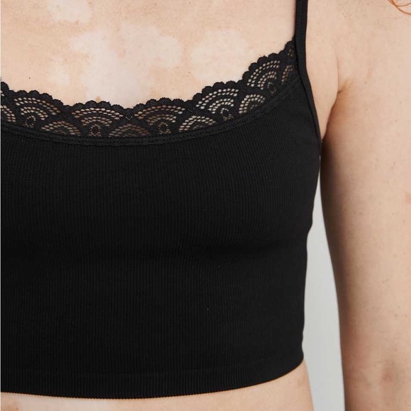 aerie Tops - Aerie Lace Ribbed Bra Top